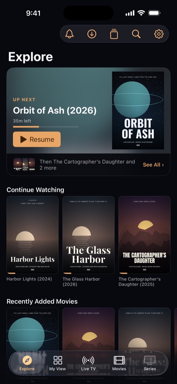 The same titles to resume on iPhone